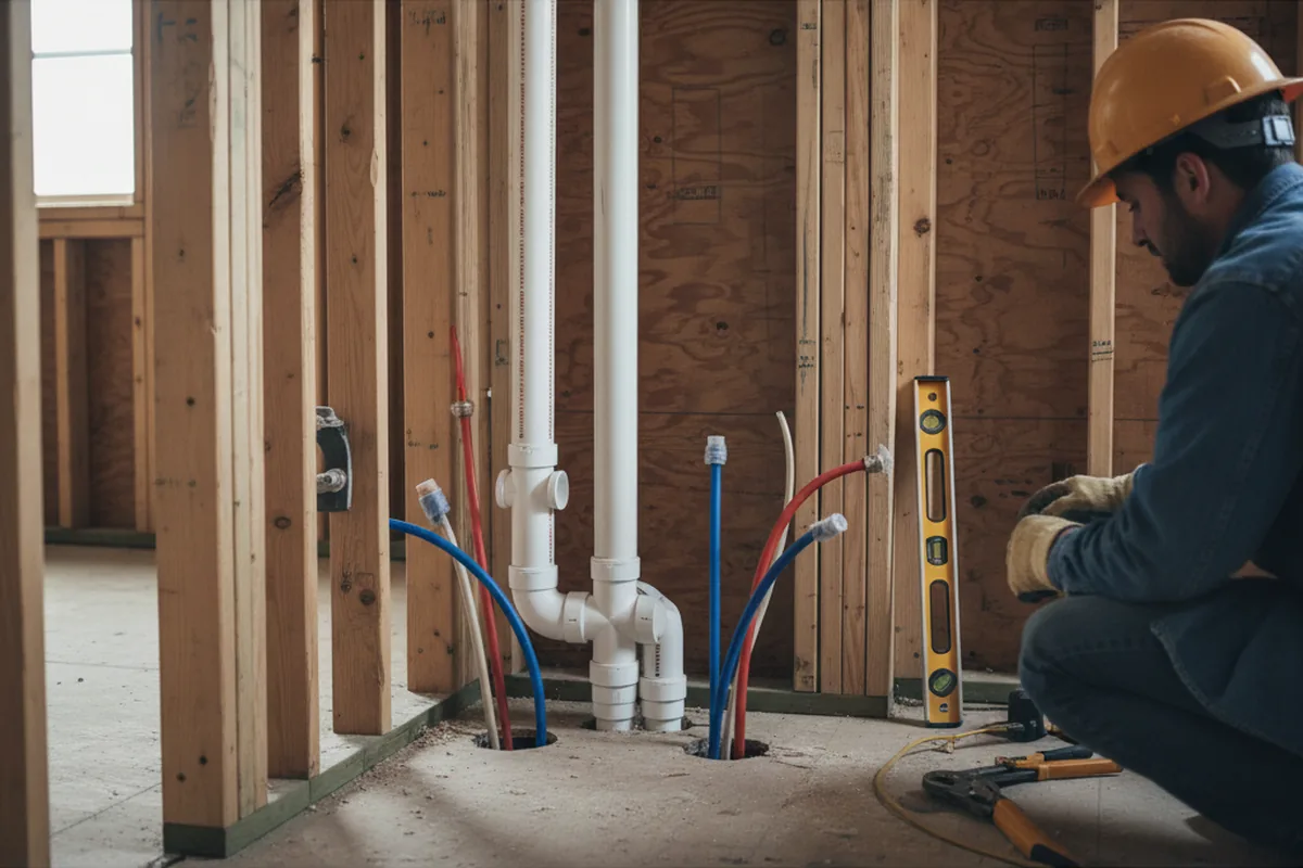 Drain and supply rough-in during Drain Cleaning in Scott City