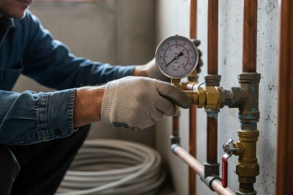 Pressure testing a repaired line during Water Line Repair in Scott City